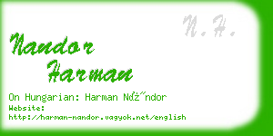 nandor harman business card